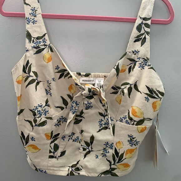 Midnight Sky Linen Lemon Tank Top NWT size Medium - Picture 1 of 5
